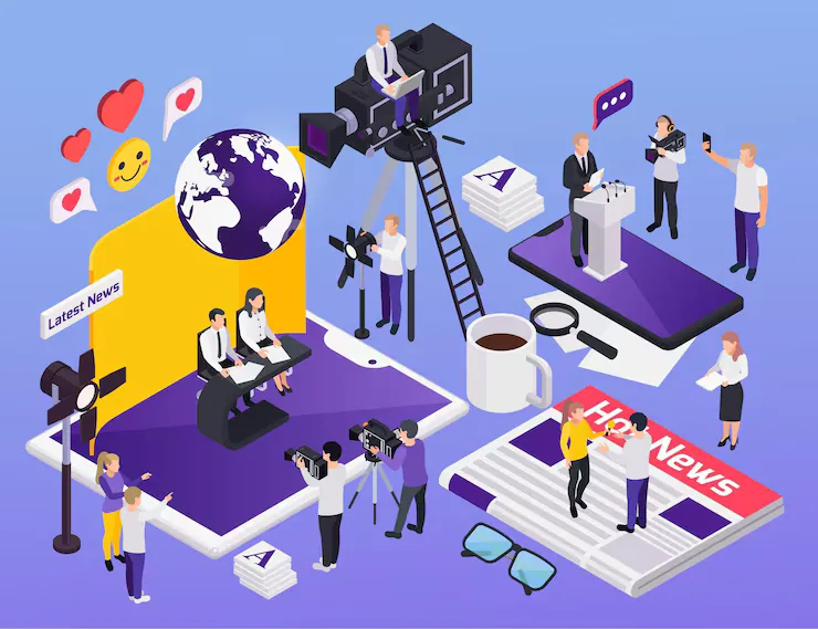 Journalism and media research illustration